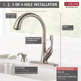 Delta Ashton Stainless 1-Handle Deck-Mount Pull-Down Handle Kitchen Faucet (Deck Plate Included)