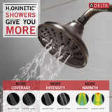 Pivotal 5-Spray 6 in. Single Wall Mount Fixed Rain H2Okinetic Shower Head in Venetian Bronze - Super Arbor