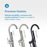 Athena Single-Handle Floor-Mounted Roman Tub Faucet with Hand Shower in Brushed Nickel