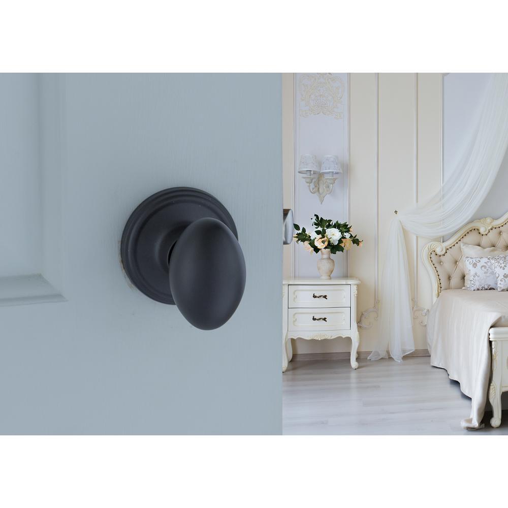 Egg Black Passage Hall/Closet Door Knob - Super Arbor