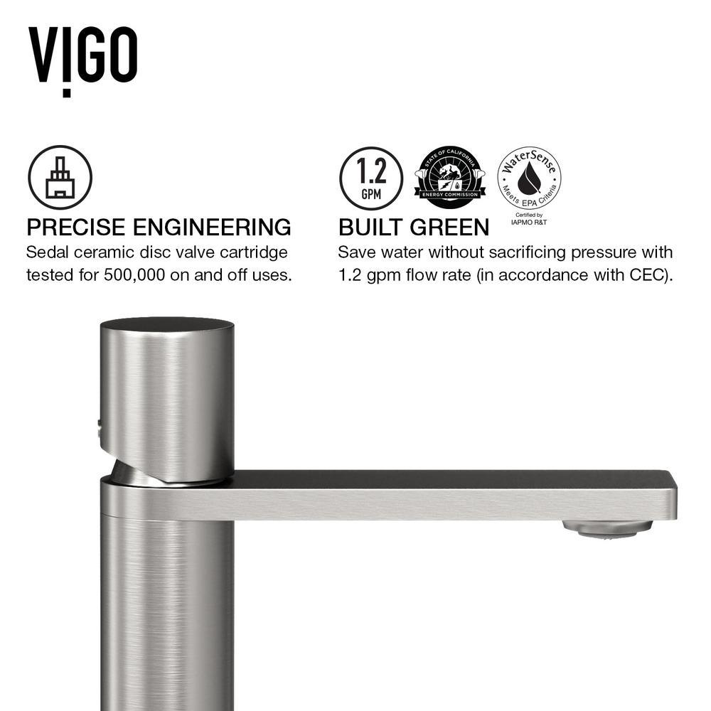 Matte Stone Round Vessel Bathroom Sink in White and Gotham Faucet in Brushed Nickel - Super Arbor