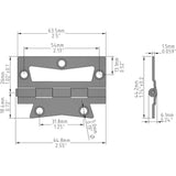 2-1/2 in. Satin Nickel Non-Mortise Hinges (2-Pack) - Super Arbor