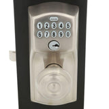 Camelot Satin Nickel Electronic Door Lock with Georgian Door Knob Featuring Flex Lock - Super Arbor