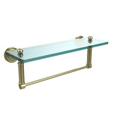 Dottingham 16 in. L  x 5 in. H  x 5 in. W  Clear Glass Vanity Bathroom Shelf with Towel Bar in Matte Black - Super Arbor