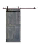 36 in. x 84 in. Mid-Bar White Knotty Pine Wood Interior Sliding Barn Door With Hardware Kit - Super Arbor