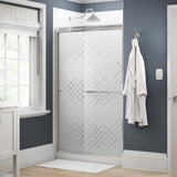 Simplicity 48 in. x 70 in. Semi-Frameless Traditional Sliding Shower Door in Bronze with Niebla Glass - Super Arbor