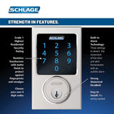 Century Matte Black Connect Smart Door Lock with Alarm - Super Arbor