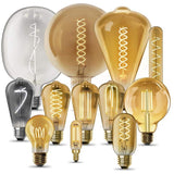 Feit Electric 60-Watt Equivalent ST19 Dimmable LED Clear Glass Vintage Edison Light Bulb With Straight Filament Bright White (4-Pack)