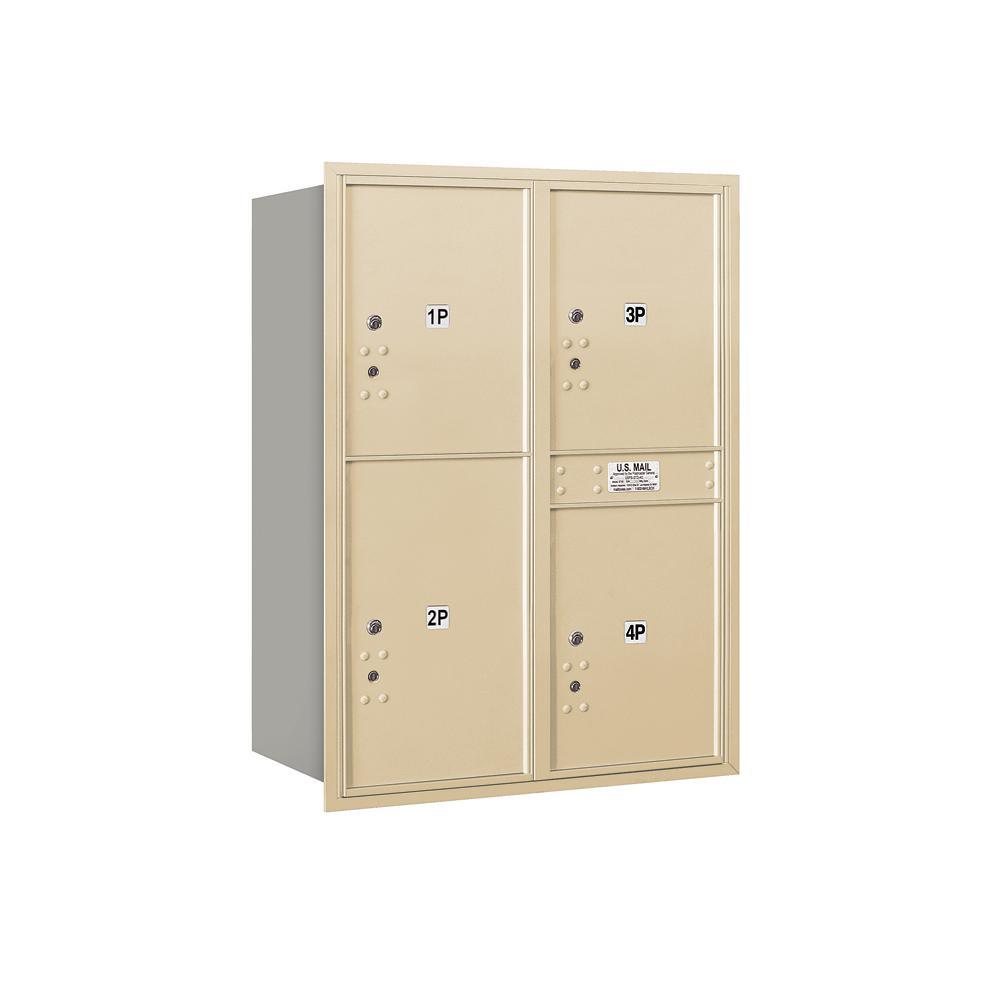 3700 Horizontal Series 3-Parcel Locker Recessed Mount Mailbox - Super Arbor