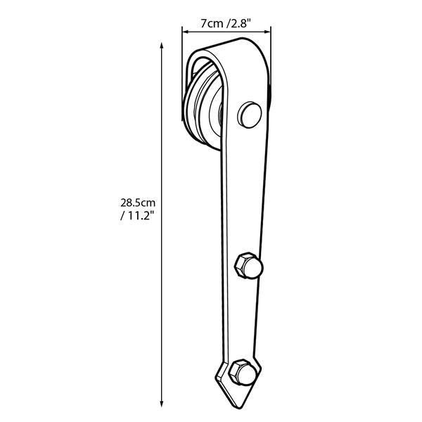 6 Ft Interior Black Steel Single Sliding Barn Closet Door Hardware Track System Kit Set