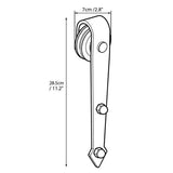 6 Ft Interior Black Steel Single Sliding Barn Closet Door Hardware Track System Kit Set