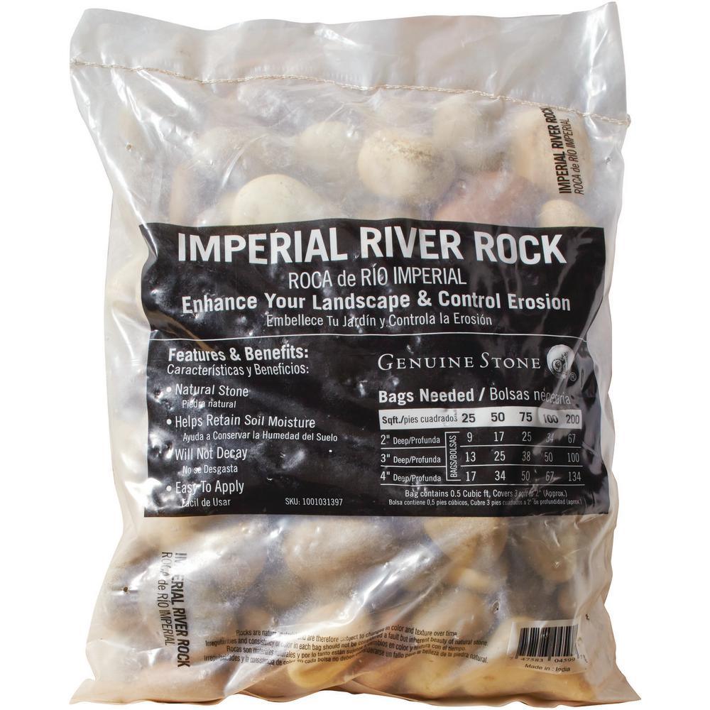 Imperial Beach 0.5 cu. ft. River Rock. 40 lbs. Bag - Super Arbor