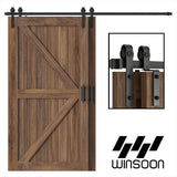 10 ft./120 in. Single Track Bypass Barn Door Hardware Double Doors Kit, Heavy-Duty Sliding 1-Track Antique Roller - Super Arbor