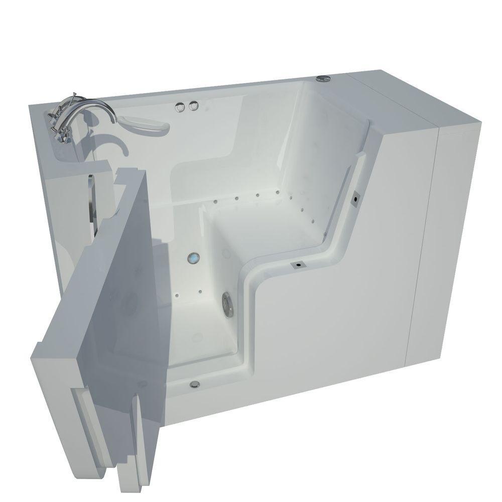 Nova Heated Wheelchair Accessible 5 ft. Walk-In Air Jetted Tub in White with Chrome Trim - Super Arbor