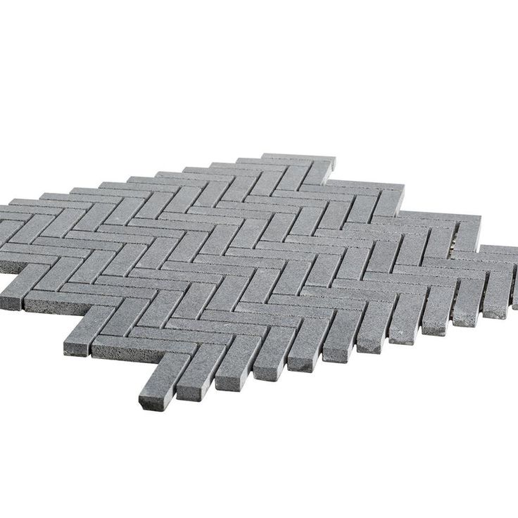 Jeffrey Court Basalt Herringbone Gray 11 in. x 10 in. x 8 mm Honed Basalt Mosaic Wall/Floor Tile