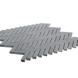 Jeffrey Court Basalt Herringbone Gray 11 in. x 10 in. x 8 mm Honed Basalt Mosaic Wall/Floor Tile