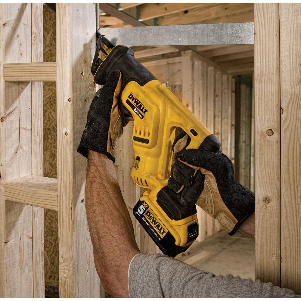 20-Volt MAX Lithium-Ion Cordless Compact Reciprocating Saw Kit with Battery 5Ah, Charger and Contractor Bag - Super Arbor
