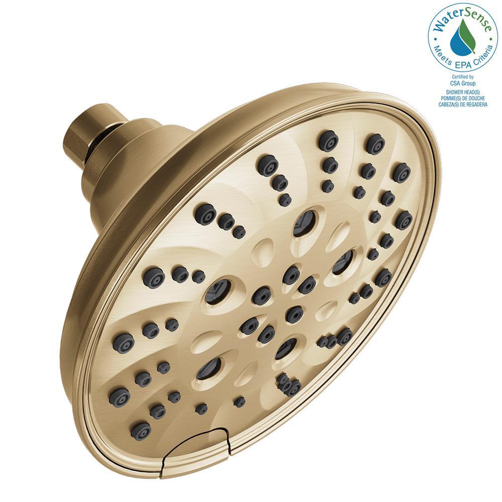 Pivotal 5-Spray 6 in. Single Wall Mount Fixed Rain H2Okinetic Shower Head in Venetian Bronze - Super Arbor