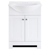 Style Selections Euro 24-in White Single Sink Bathroom Vanity with White Cultured Marble Top