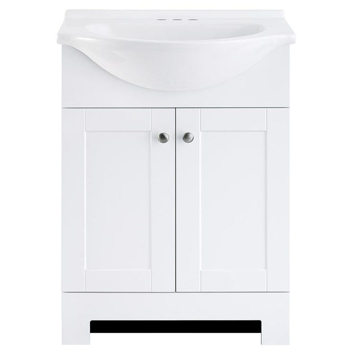 Style Selections Euro 24-in White Single Sink Bathroom Vanity with White Cultured Marble Top