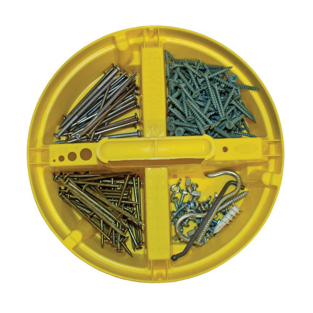 10 in. 4-Compartment Stacker Small Parts Organizer for Bucket Storage - Super Arbor