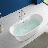 Jewel 60 in. Acrylic Double Backrest Flatbottom Non-Whirlpool Bathtub in White - Super Arbor