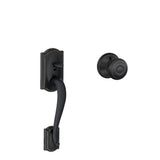 Sense Aged Bronze Camelot Trim Smart Deadbolt and Front Entry Handle Georgian Knob with Wi-fi Adapter Bundle - Super Arbor
