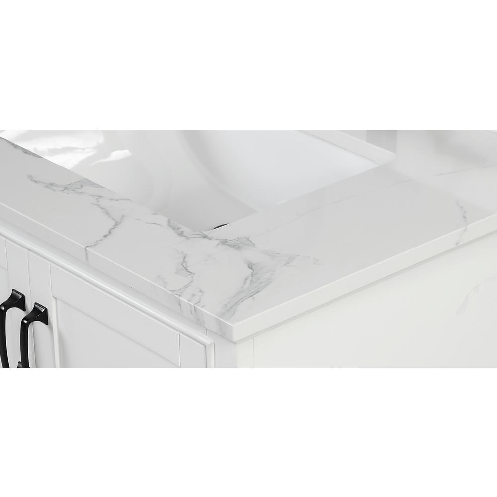 25 in. W x 22 in. D x 0.75 in. H Engineered Marble Vanity Top in Calacatta White with White Basin - Super Arbor