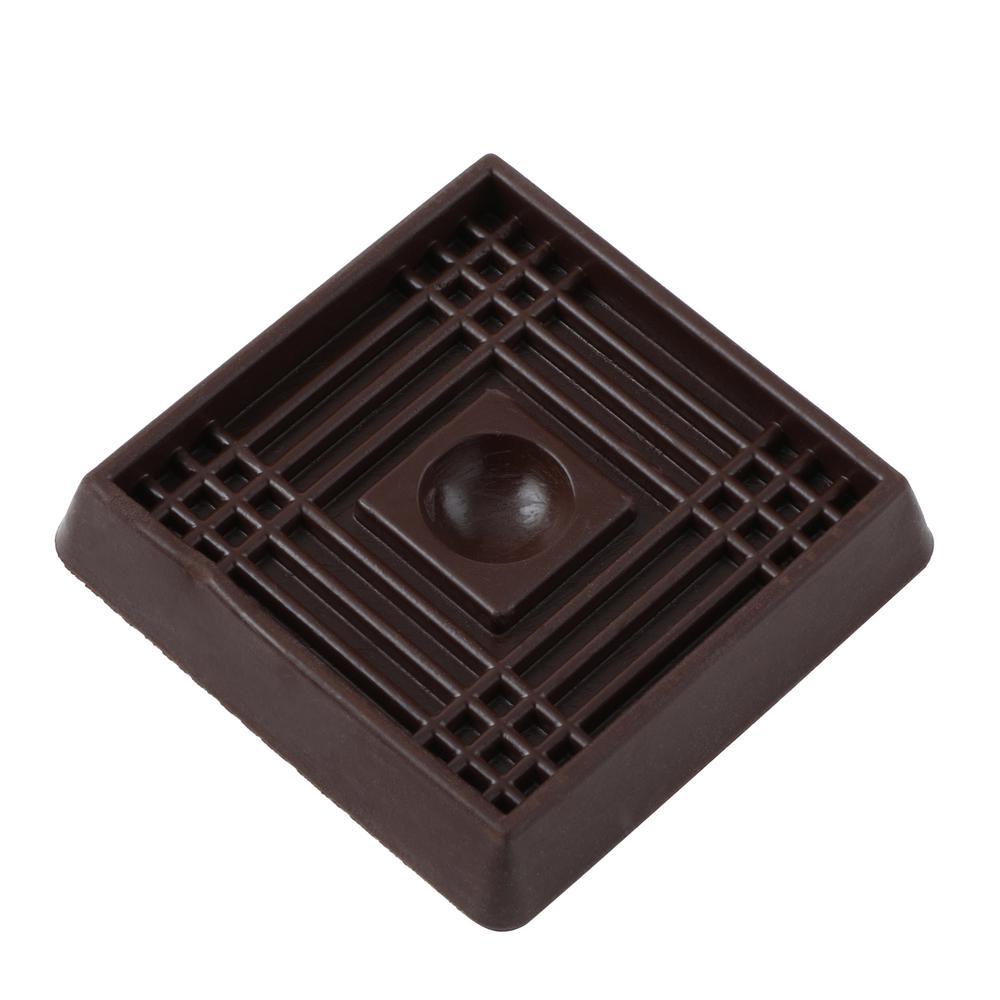 2 in. Brown Smooth Rubber Furniture Cups (4 per Pack) - Super Arbor