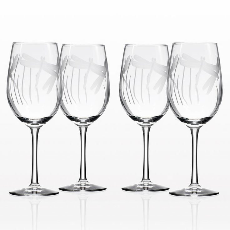 Dragonfly 12 oz. Clear White Wine Glass (Set of 4)