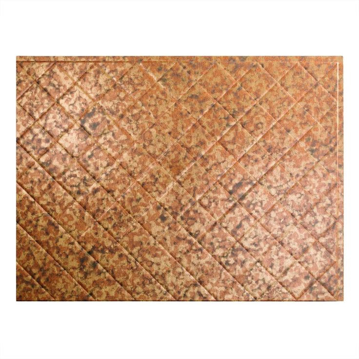 Fasade Easy Installation Quilted Cracked Copper Backsplash Panel for Kitchen and Bathrooms (18 sq ft Kit)
