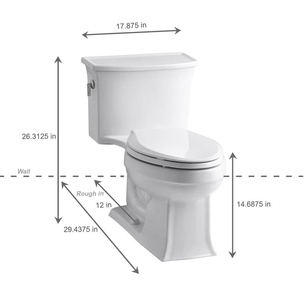 Archer 1-piece 1.28 GPF Single Flush Elongated Toilet in White - Super Arbor