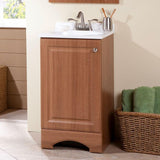 18 in. W Vanity in Golden Pecan with Cultured Marble Vanity Top in White with White Sink