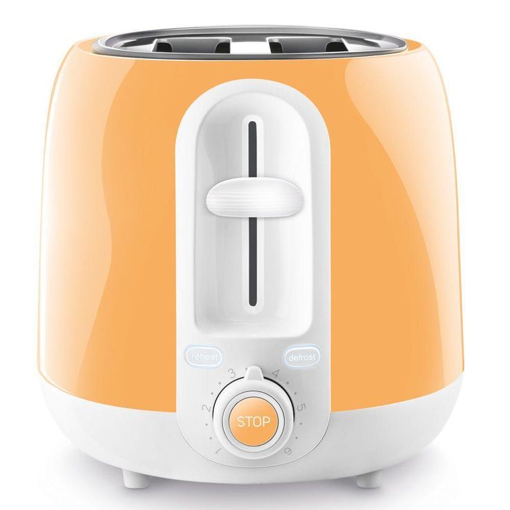 2-Slice Peach Orange Long Slot Toaster