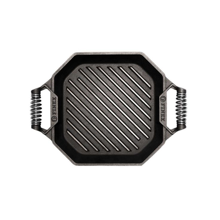 Cast Iron Collection 12 in. Cast Iron Grill Pan in Black