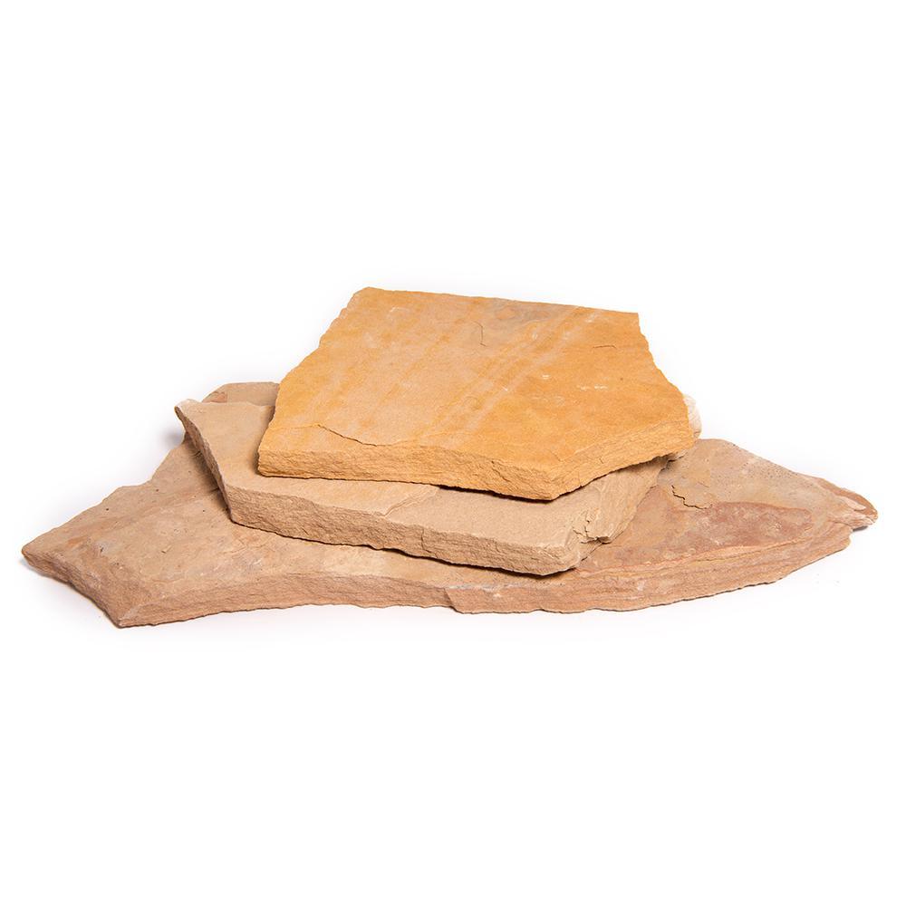 16 in. x 12 in. x 2 in. 120 sq. ft. Mexican Rose Natural Flagstone for Landscape, Gardens and Pathways - Super Arbor
