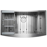 Handcrafted All-in-One Farmhouse Apron Front Stainless Steel 30 in. x 20 in. x 9 in. Single Bowl Kitchen Sink