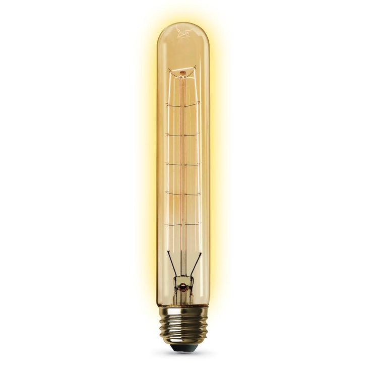Feit Electric 60W Equivalent T10 Dimmable Incandescent Amber Glass Vintage Edison Large Light Bulb Soft White (12-Pack)