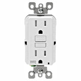 15 Amp 125-Volt Duplex Self-Test Tamper Resistant/Weather Resistant GFCI Outlet, White - Super Arbor