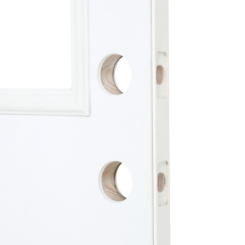 Premium Half Lite Primed White Steel Back Door 32 in. Left Hand Inswing with Extra Large Pet Door - Super Arbor