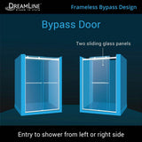 Essence-H 56 to 60 in. x 76 in. Semi-Frameless Bypass Sliding Shower Door in Chrome - Super Arbor