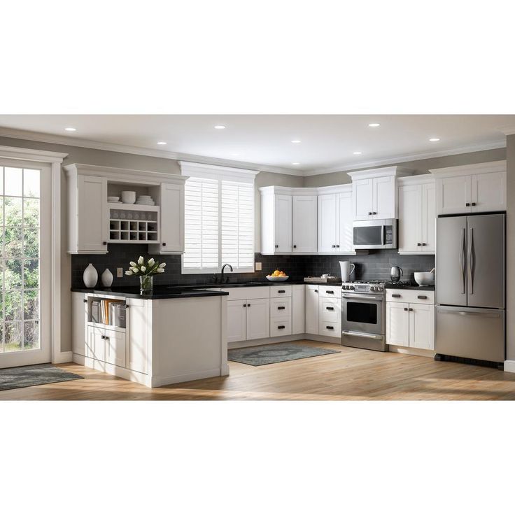 Shaker Assembled 28.5x34.5x16.5 in. Lazy Susan Corner Base Kitchen Cabinet in Satin White