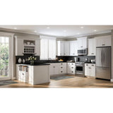 Shaker Partially Assembled 36 x 34.5 x 24 in. Corner Sink Base Kitchen Cabinet in Satin White