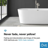 Lyra 66.5 in. Acrylic Double Slipper Flatbottom Non-Whirlpool Bathtub in White - Super Arbor