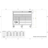 THD Series 55 in. 12-Drawer Roller Cabinet Tool Chest in Black - Super Arbor