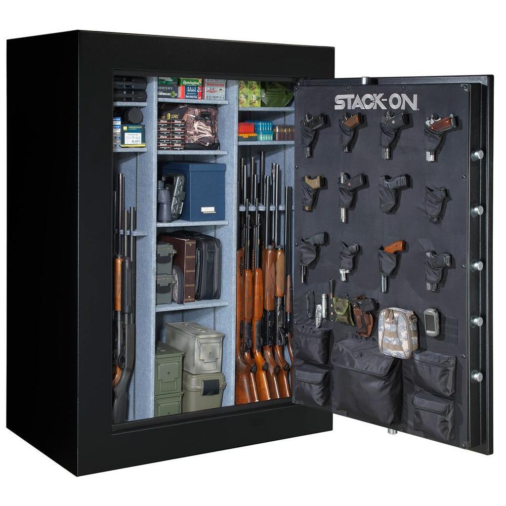90-Gun Fire Resistant 72 in. Tall Electronic Lock Safe, Matte Black - Super Arbor