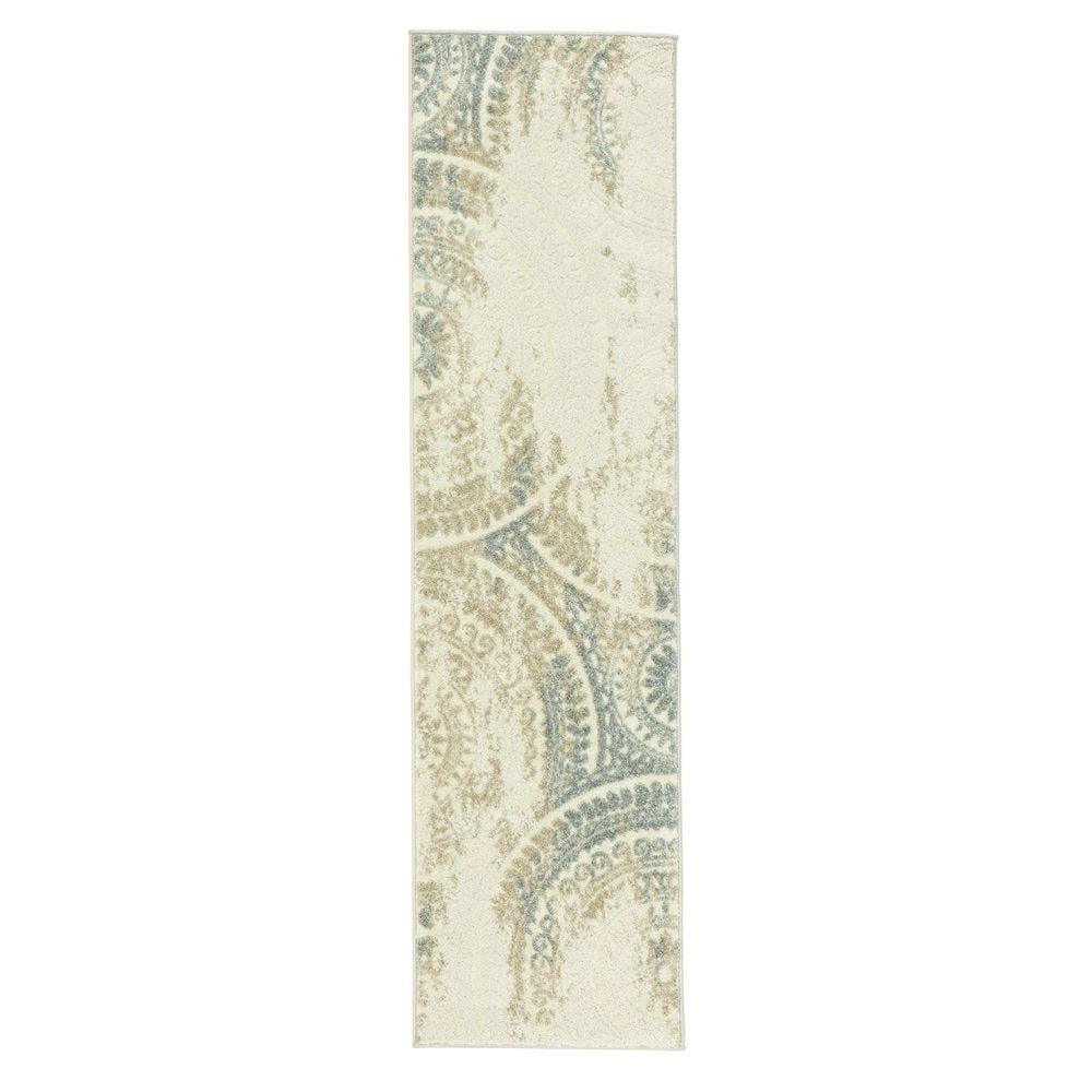 Spiral Medallion Cool Gray Tones 8 ft. x 10 ft. Area Rug - Super Arbor