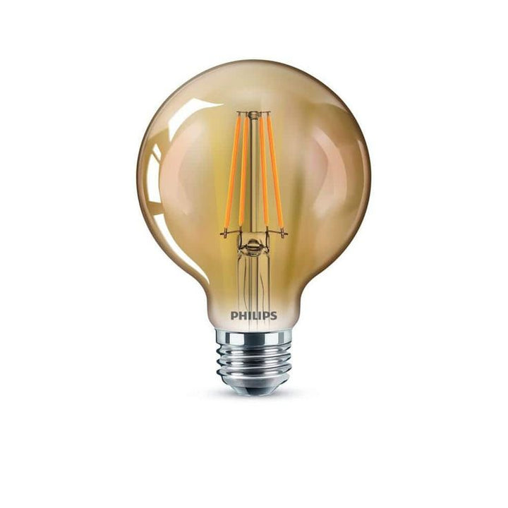 Philips 40-Watt Equivalent G25 Dimmable Vintage Glass Edison LED Globe Light Bulb Amber Warm White (2000K) (1-Bulb)