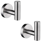 Round Bathroom Robe Hook and Towel Hook in Stainless Steel Matte Black (2-Pack) - Super Arbor