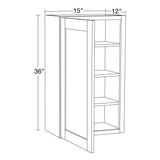 Home Decorators Collection Washington 15 in. W x 12 in. D x 36 in. H Assembled Plywood Wall Kitchen Cabinet in Valiant Onyx with Soft Close Door
